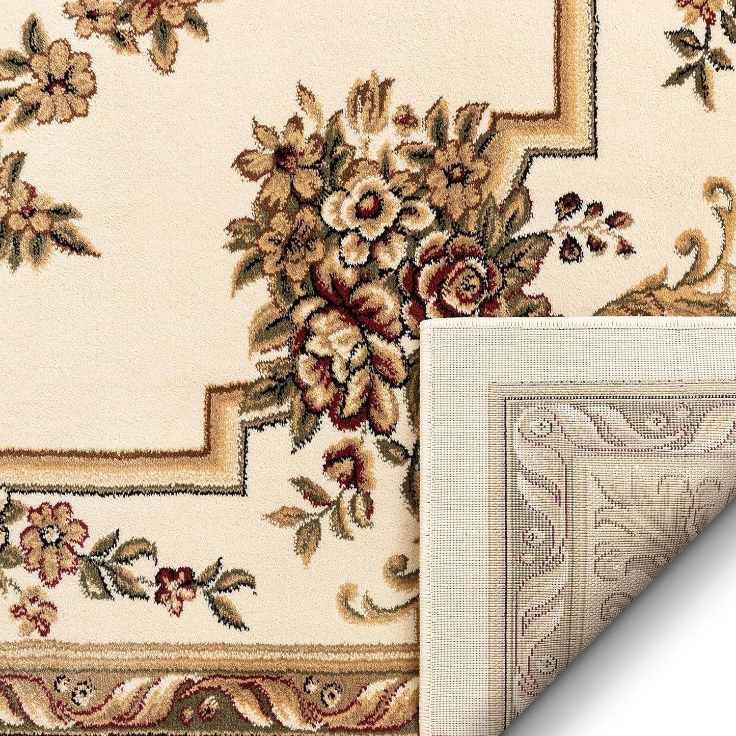 Timeless Collection Le Petit Palais Ivory 2X7 Runner Luxurious Traditional French Medallion Oriental Area Rug Perfect for Living Room Bedroom or Dining Room Easy-To-Clean Durable Design