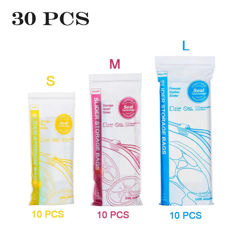 Reusable Food Storage Bags Bpa-Free Freezer Bags Leak-Proof Fresh Seal Bag Ziplock Storage Bags