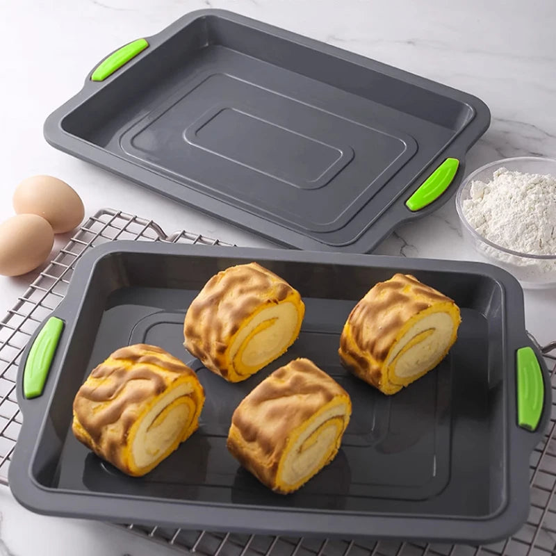 Food Grade Silicone Cake Molds Toast Tray Bread Pan Brownie Dessert Madeleine Cake Moulds Baguette Baking Tools Muffin Bakeware