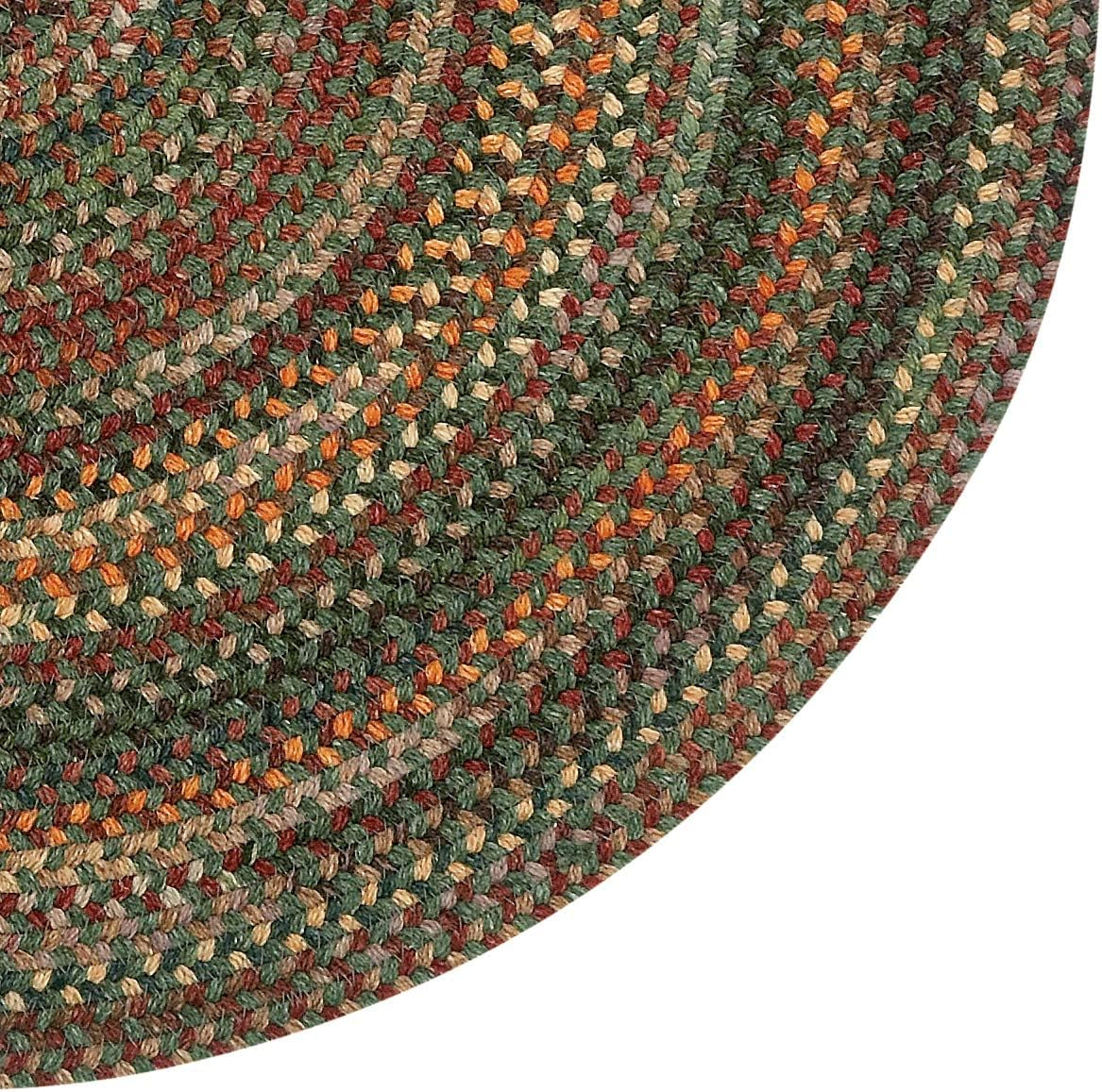 American Heritage Green Multi 7'0"X7'0" round Braided Rug