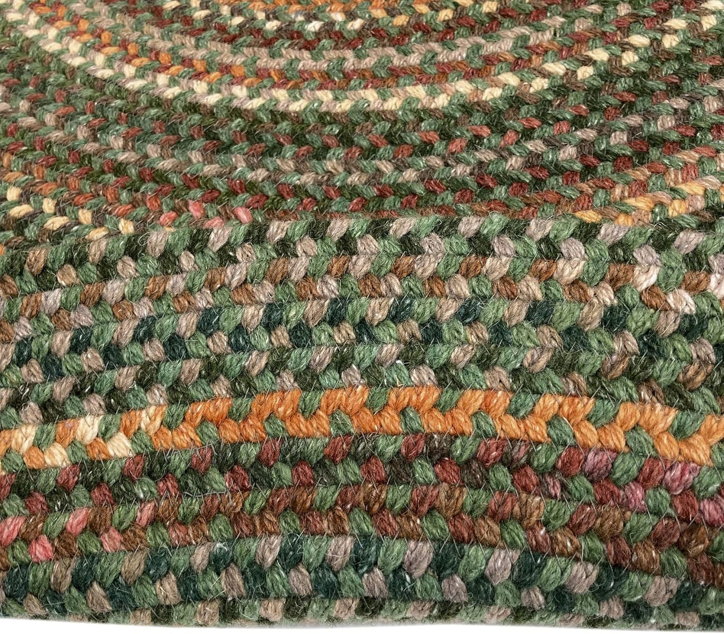 American Heritage Green Multi 4' 0" X 6' 0" Oval Braided Rug