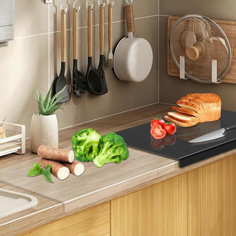 Modern Acrylic Cutting Board, 1 Box Black Non-Slip Durable Kitchen Chopping Board, Kitchen Accessories, Household Kitchen Products, Kitchen Gifts, Stylish Kitchenware