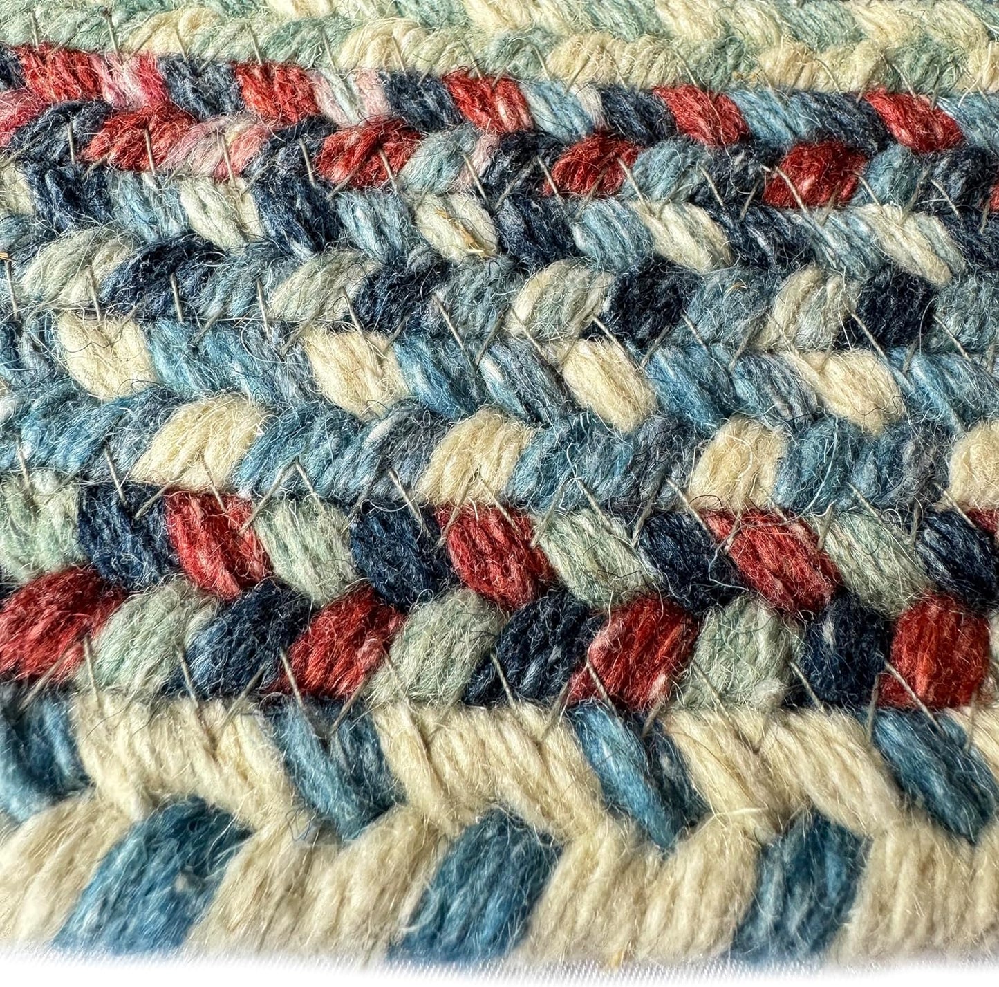 American Heritage Barn Blue 3' 0" X 5' 0" Oval Braided Rug