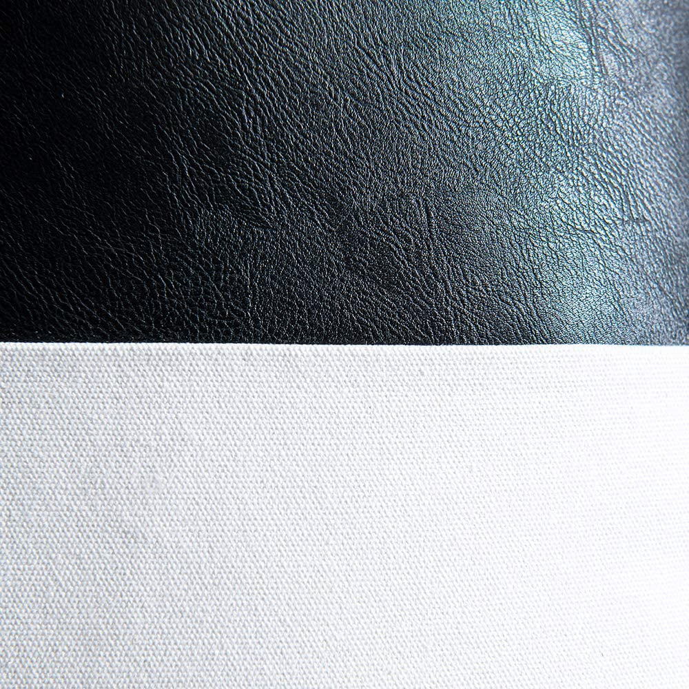 Faux Leather with 100% Cotton Decorative Throw Pillow Covers for Couch Bed Sofa, Set of 2 18 X 18 Inch Modern Home Decor Accent Square Bedroom Living Room Cushion Cases Cognac, Black and White