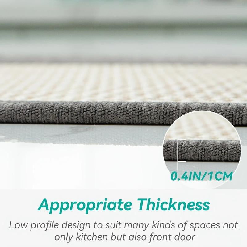 2Pcs Large Kitchen Rugs and Mats Non Slip Washable Kitchen Runner Rug Absorbent Farmhouse Style Kitchen Floor Mats for in Front of Sink