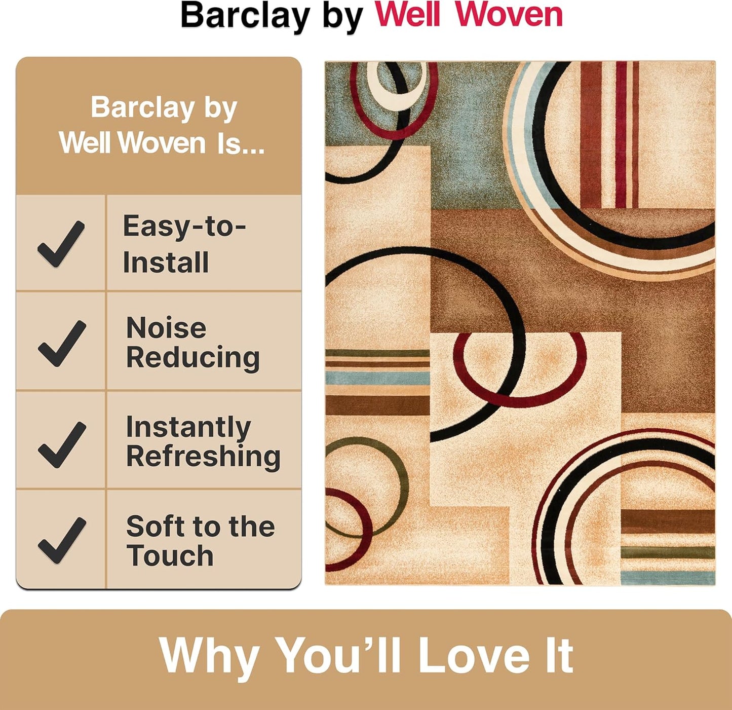 Barclay Arcs & Shapes Ivory Modern Geometric Area Rug 2'3" X 3'11"