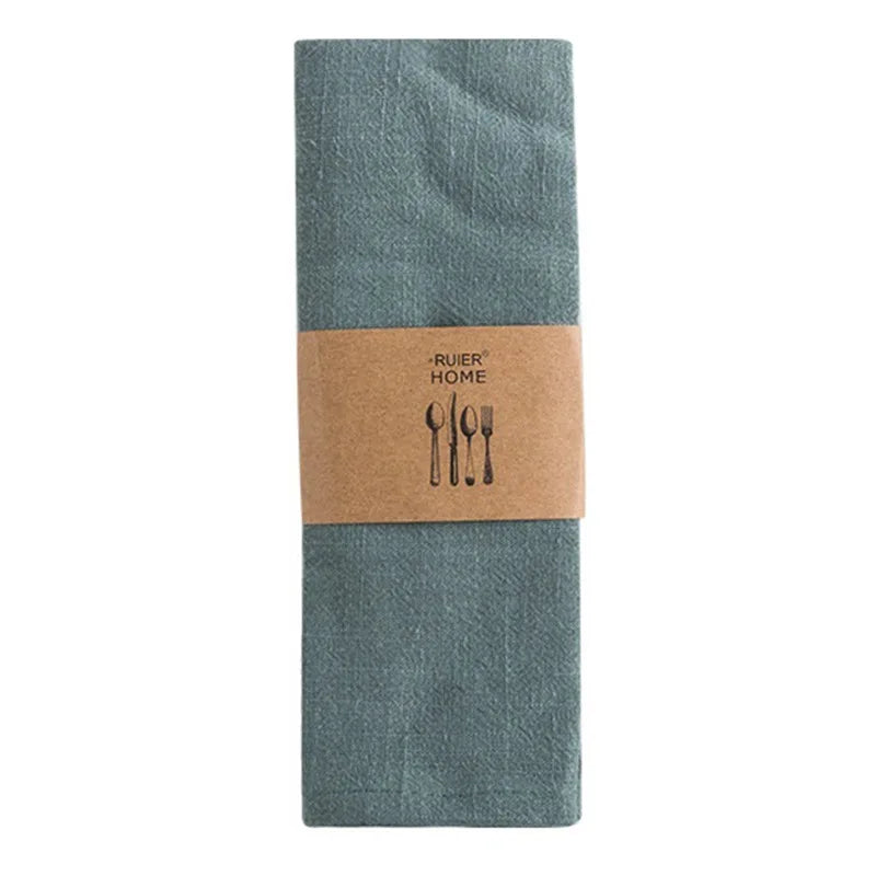 Nordic Cotton Linen Tea Napkin, Table Handkerchief, Cloth for Dinner Party, Restaurant Bowl, Teapot Cleaning Towel