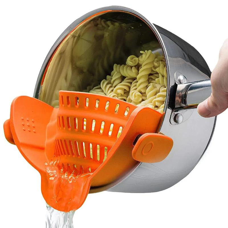 Adjustable Pasta Silicone Clip-On Food Strainer