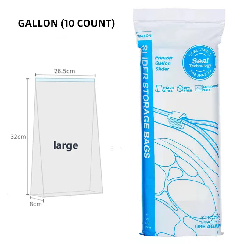 Reusable Food Storage Bags Bpa-Free Freezer Bags Leak-Proof Fresh Seal Bag Ziplock Storage Bags