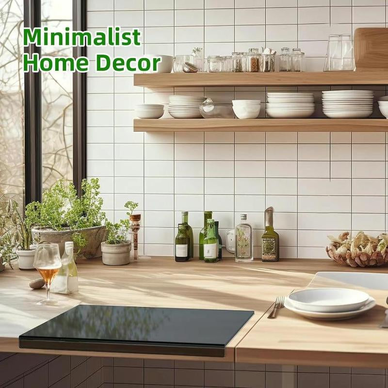Modern Acrylic Cutting Board, 1 Box Black Non-Slip Durable Kitchen Chopping Board, Kitchen Accessories, Household Kitchen Products, Kitchen Gifts, Stylish Kitchenware