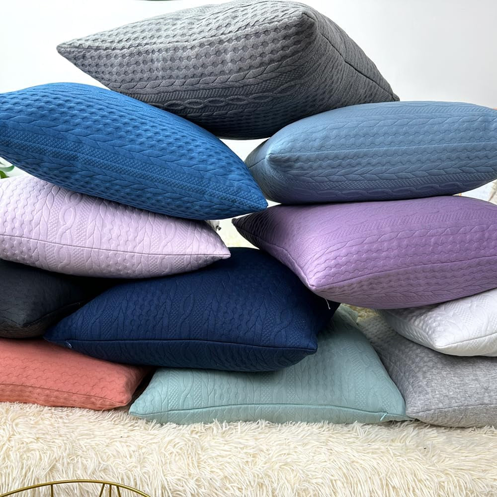 Black Pillow Covers, Pack of 2 Super Soft Elegant Modern Daily Cushion Covers Decorative Stretchy Pillow Cases for Sofa Bed Car Chair, 18 X 18 Inch(Black)