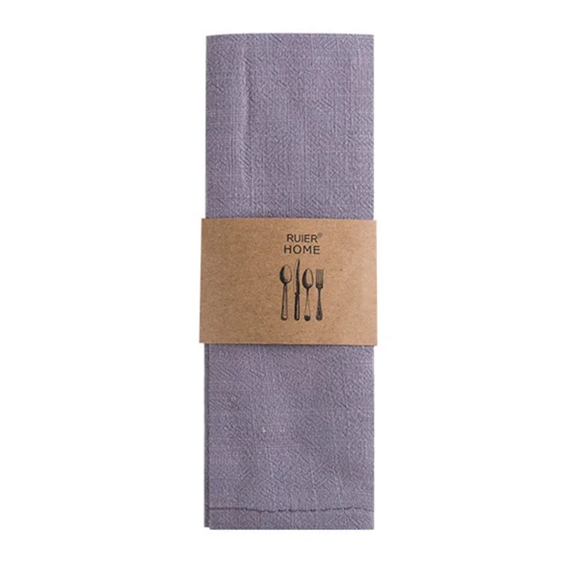 Nordic Cotton Linen Tea Napkin, Table Handkerchief, Cloth for Dinner Party, Restaurant Bowl, Teapot Cleaning Towel