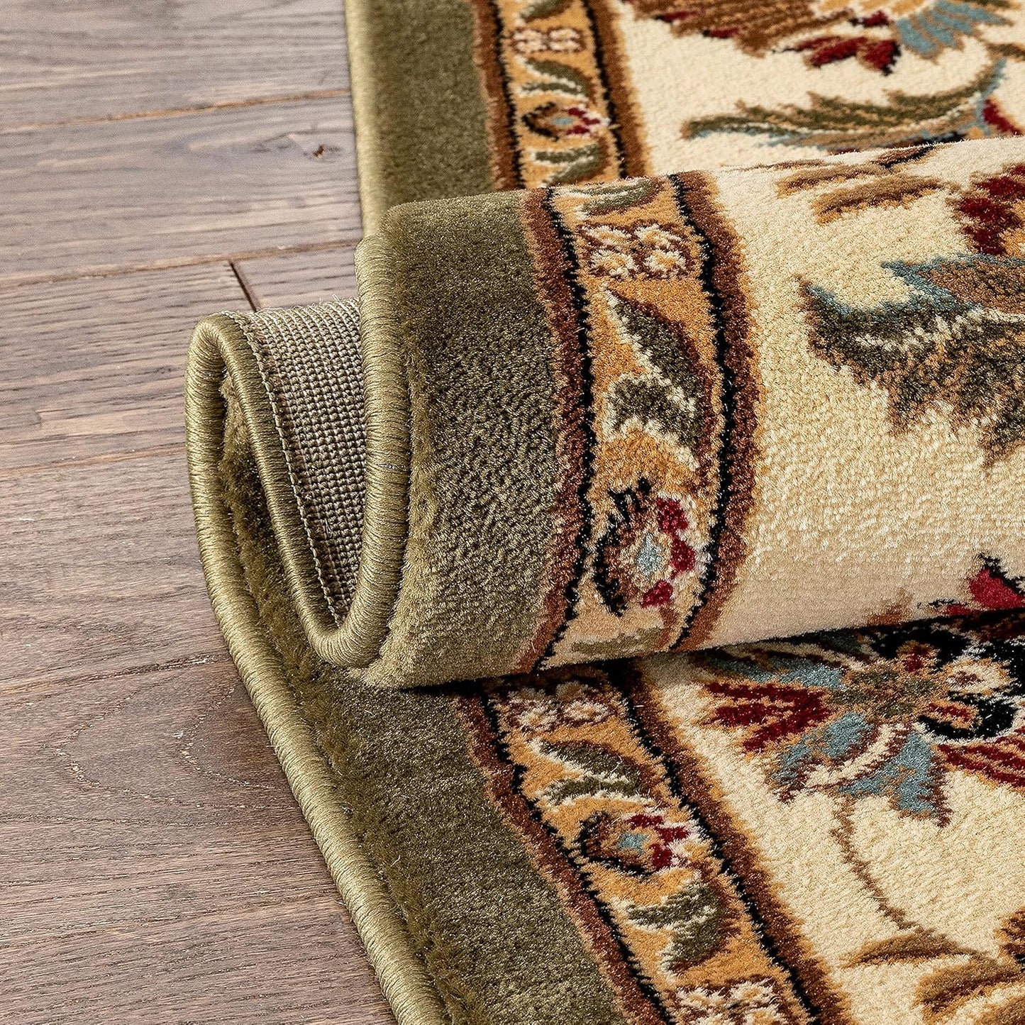 Sultan Sarouk Green Oriental Floral Formal Traditional Area Rug 7' X 9' Easy Clean Stain Fade Resistant Shed Free Modern Classic Contemporary Thick Soft Plush Living Dining Room Rug