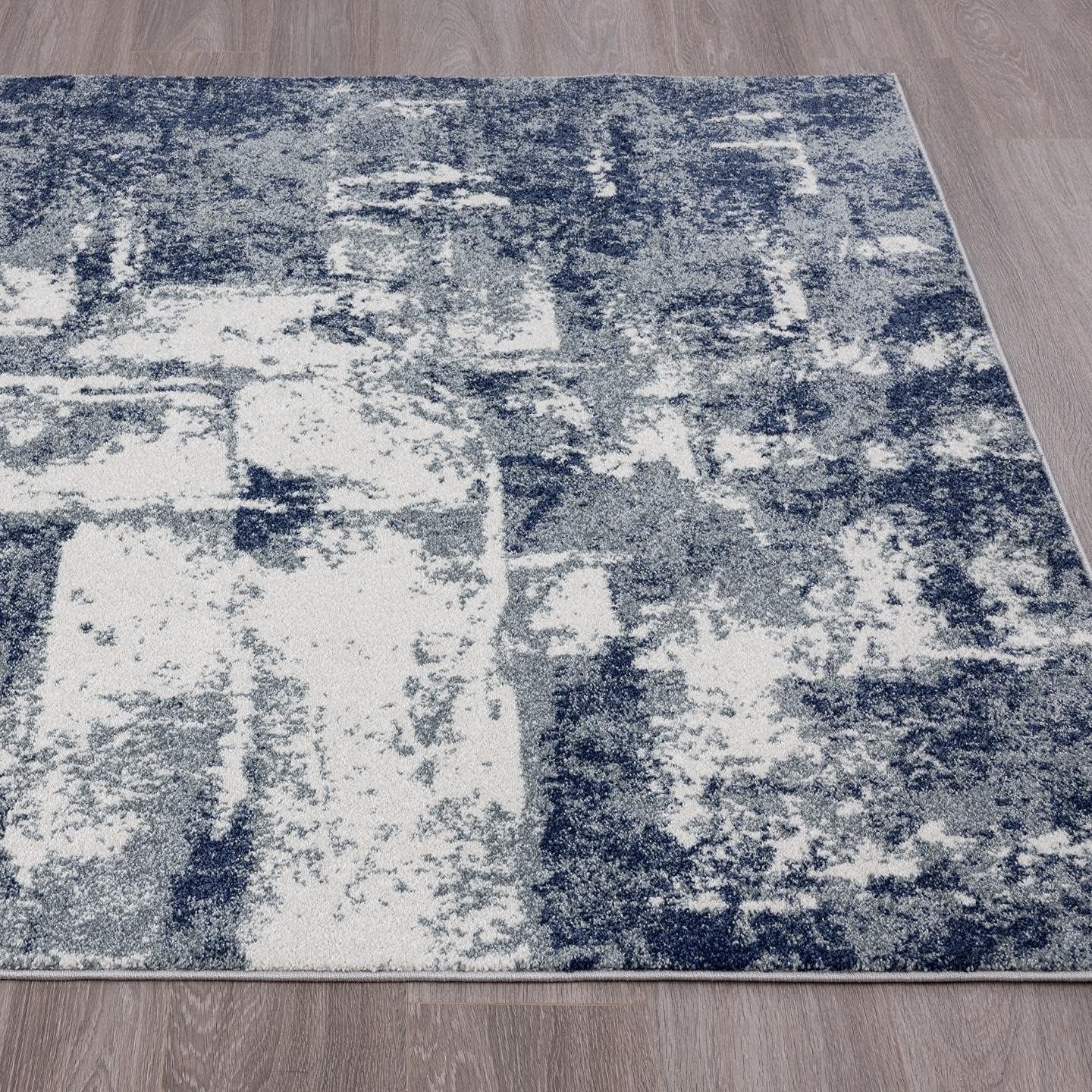 Abstract Modern Area Rug, Blue 6X9