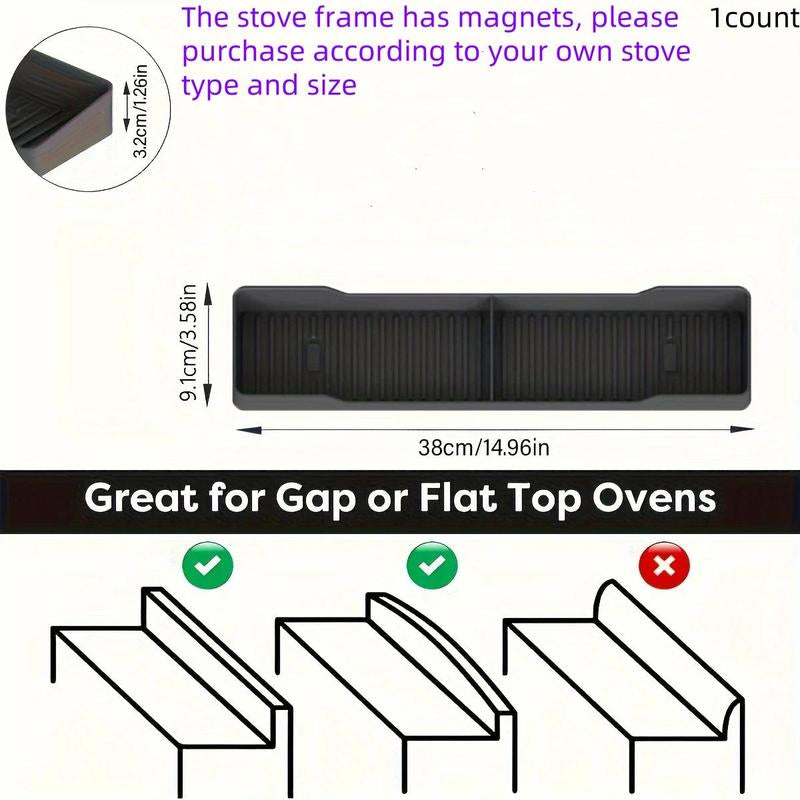 Kitchen Stove Magnetic Shelf, 1 Count Black Magnetic Stove Top Spice Rack, Stove Top Storage Rack, Kitchen Storage Organizer Tools, Kitchen Cooking Accessories, Home Essentials, Kitchen Utensils Organizer, Kitchen Utensils Holder, Kitchen Organizers