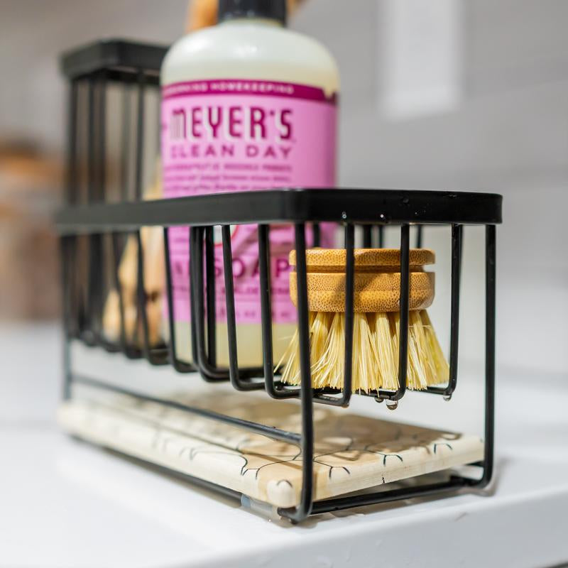 Sink Caddy Kitchen Sink Organizer – Multi-Purpose Kitchen Sink Caddy with Sponge & Dish Brush Holder, Compact Sink Sponge Holder for Kitchen Countertop & Sink Storage with a Diatomaceous Stone