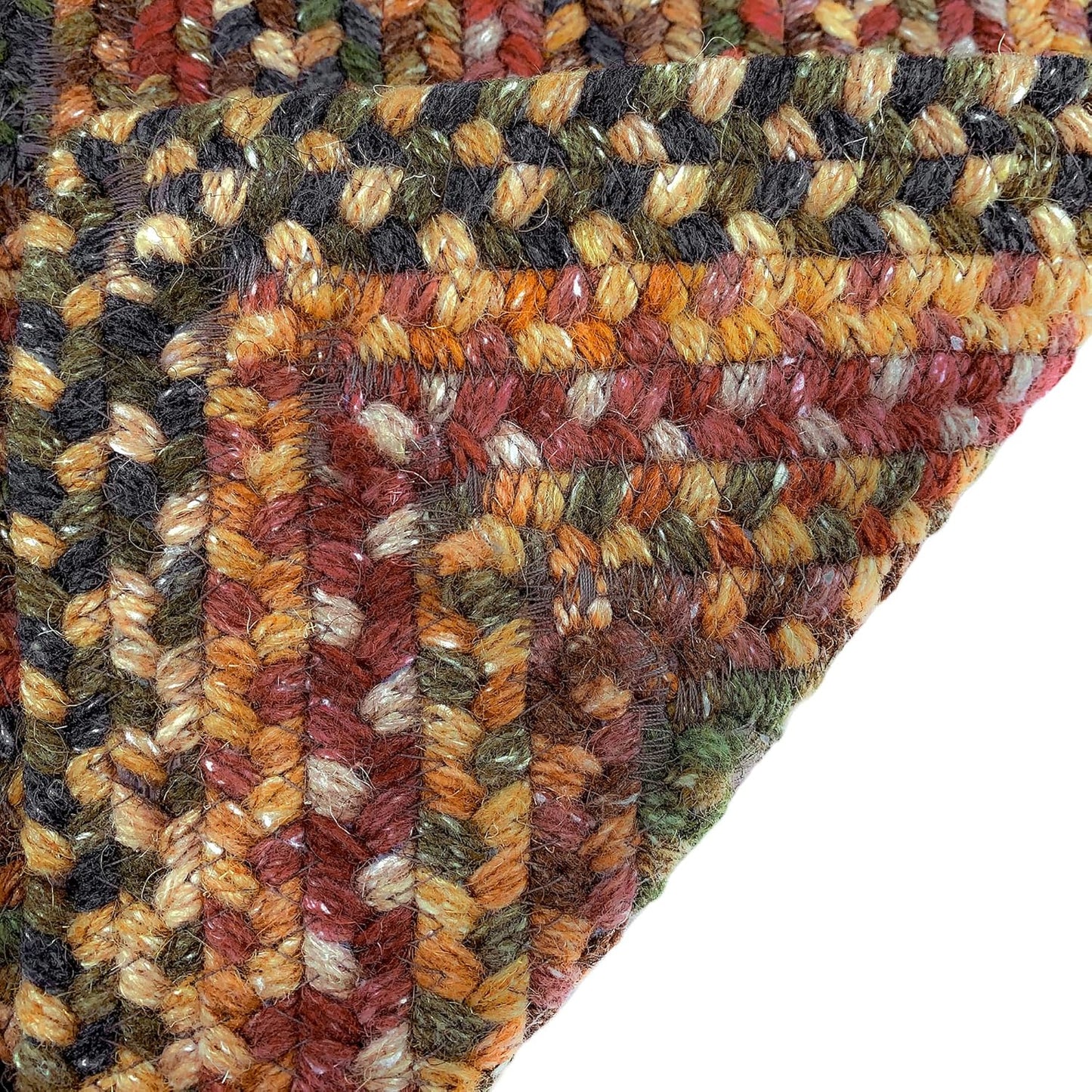 American Heritage Woodstone 4' 0" X 6' 0" Concentric Rectangle Braided Rug