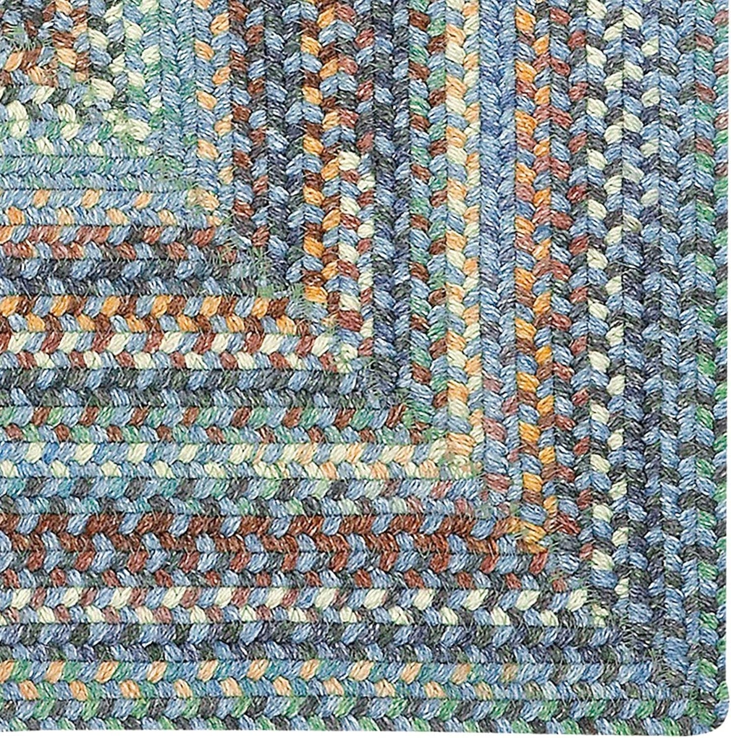 American Heritage Legacy Blue 7' 0" X 9' 0" Concentric Rectangle Braided Rug