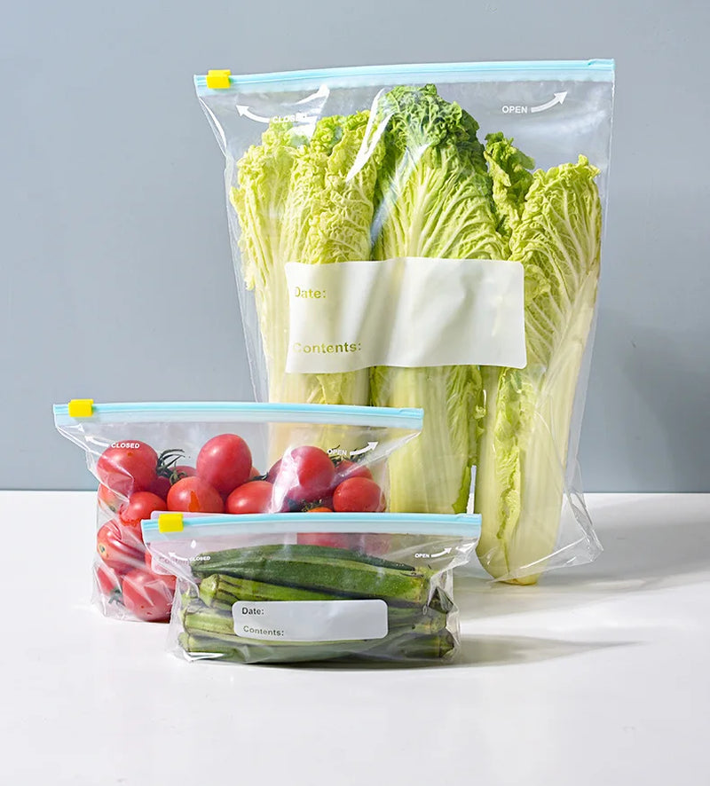 Reusable Food Storage Bags Bpa-Free Freezer Bags Leak-Proof Fresh Seal Bag Ziplock Storage Bags