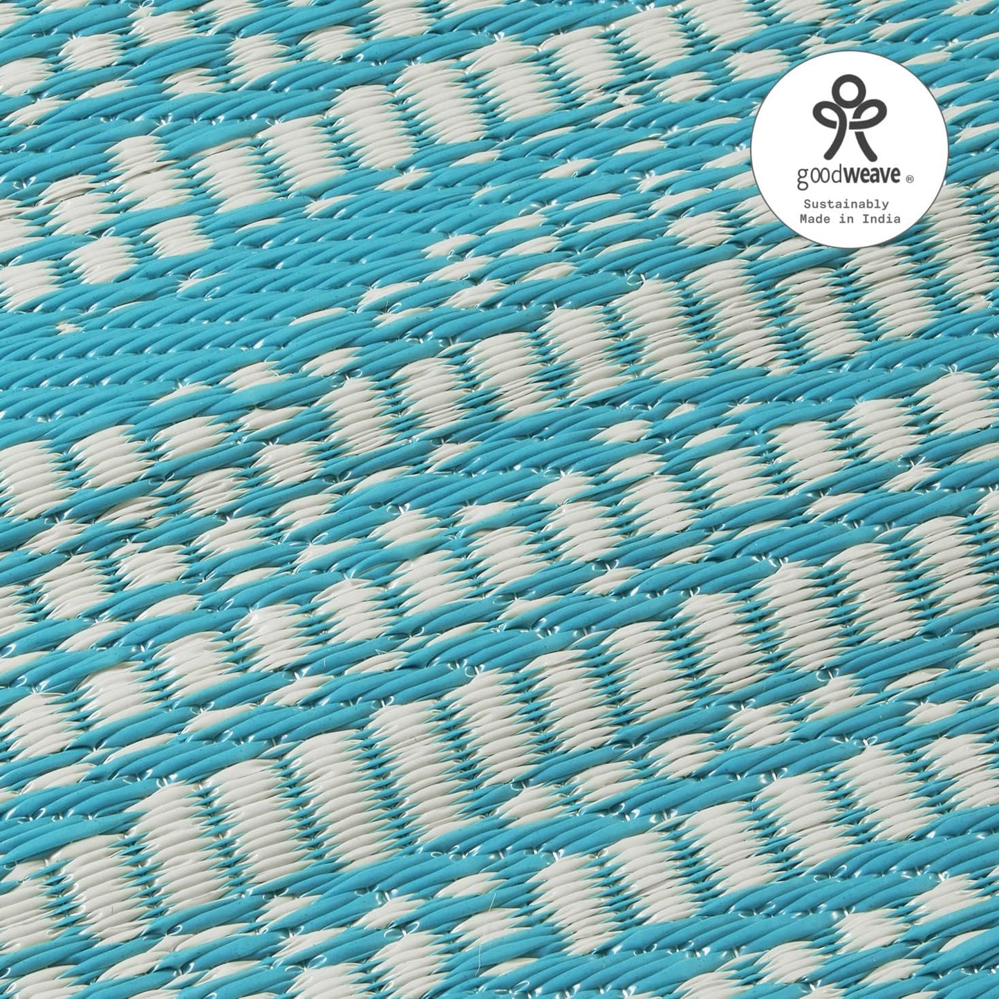 Outdoor Rug - Waterproof, Fade Resistant, Crease-Free - Premium Recycled Plastic - Distressed Abstract - Porch, Deck, Balcony, Mudroom, Laundry Room, Patio - Brooklyn - Teal - 3 X 5 Ft