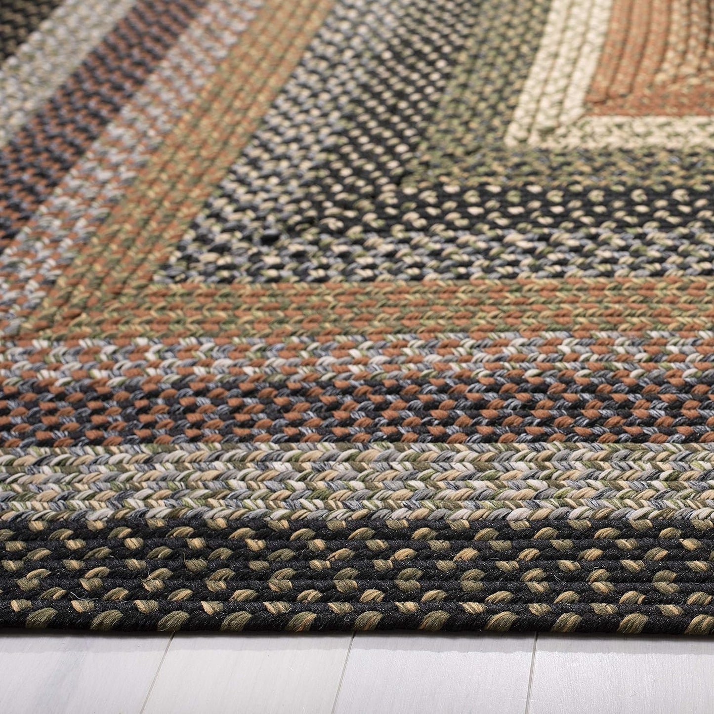 Washable Rug Braided Collection - 2'3" X 6' Runner, Multi, Weather Resistant & Easy Cleaning, Ideal for Patio, Backyard, Mudroom, Deck, Hallway, Kitchen (BRD308A)