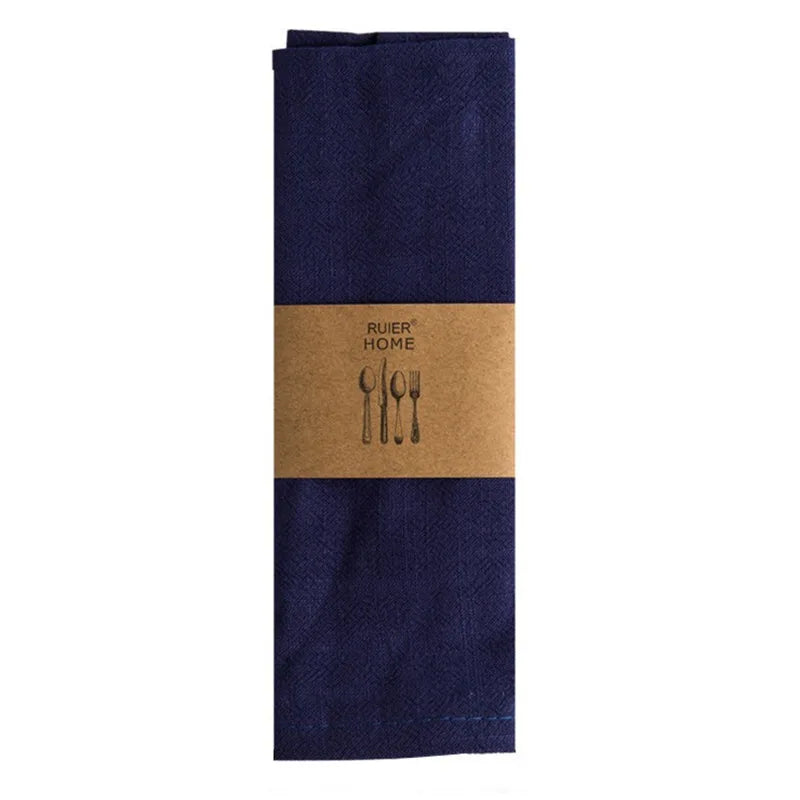 Nordic Cotton Linen Tea Napkin, Table Handkerchief, Cloth for Dinner Party, Restaurant Bowl, Teapot Cleaning Towel