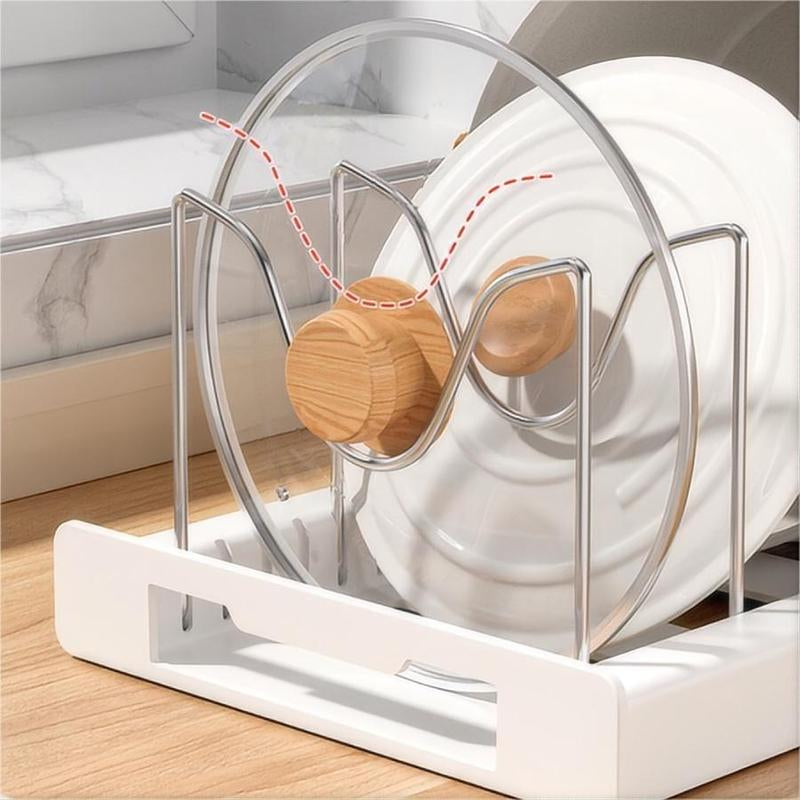Kitchen Pot Organization Storage Rack, Adjustable Kitchen Pot Lid Organizer Storage Rack, Multifunctional Stainless Expandable Kitchen Storage Organizer, Kitchen Gadgets, Kitchen Cabinet Organizers, Household Art Craft Supplies, Adjustable Standing Shelf
