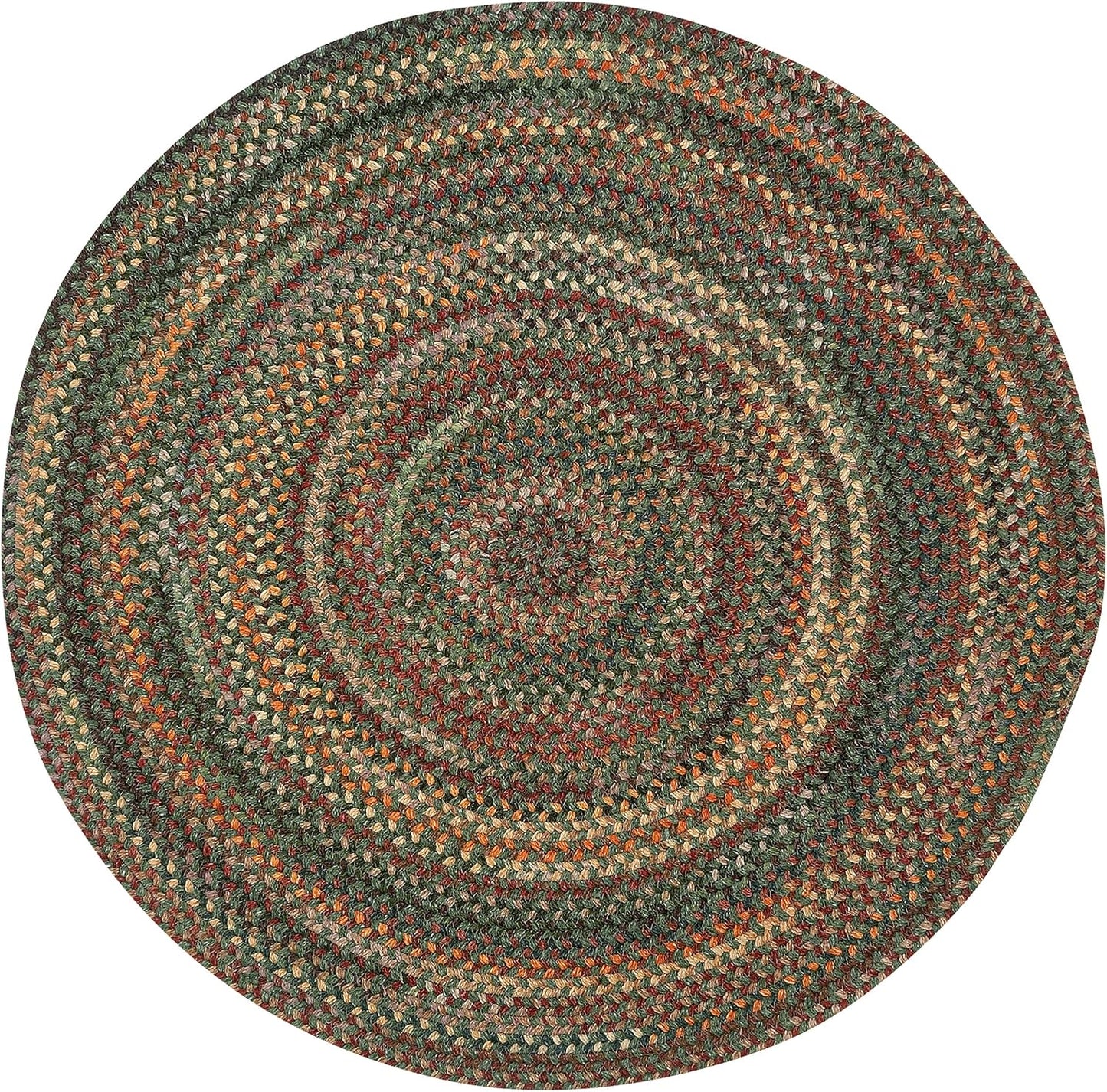 American Heritage Green Multi 7'0"X7'0" round Braided Rug