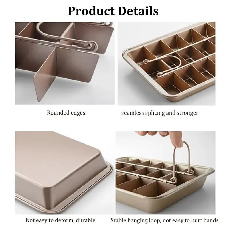 1Pc Baking Dishes Non-Stick Bakeware Square Brownie Pan Bread Cake Pans Lattice Chocolate Dessert Cake Mold Kitchen Baking Pan