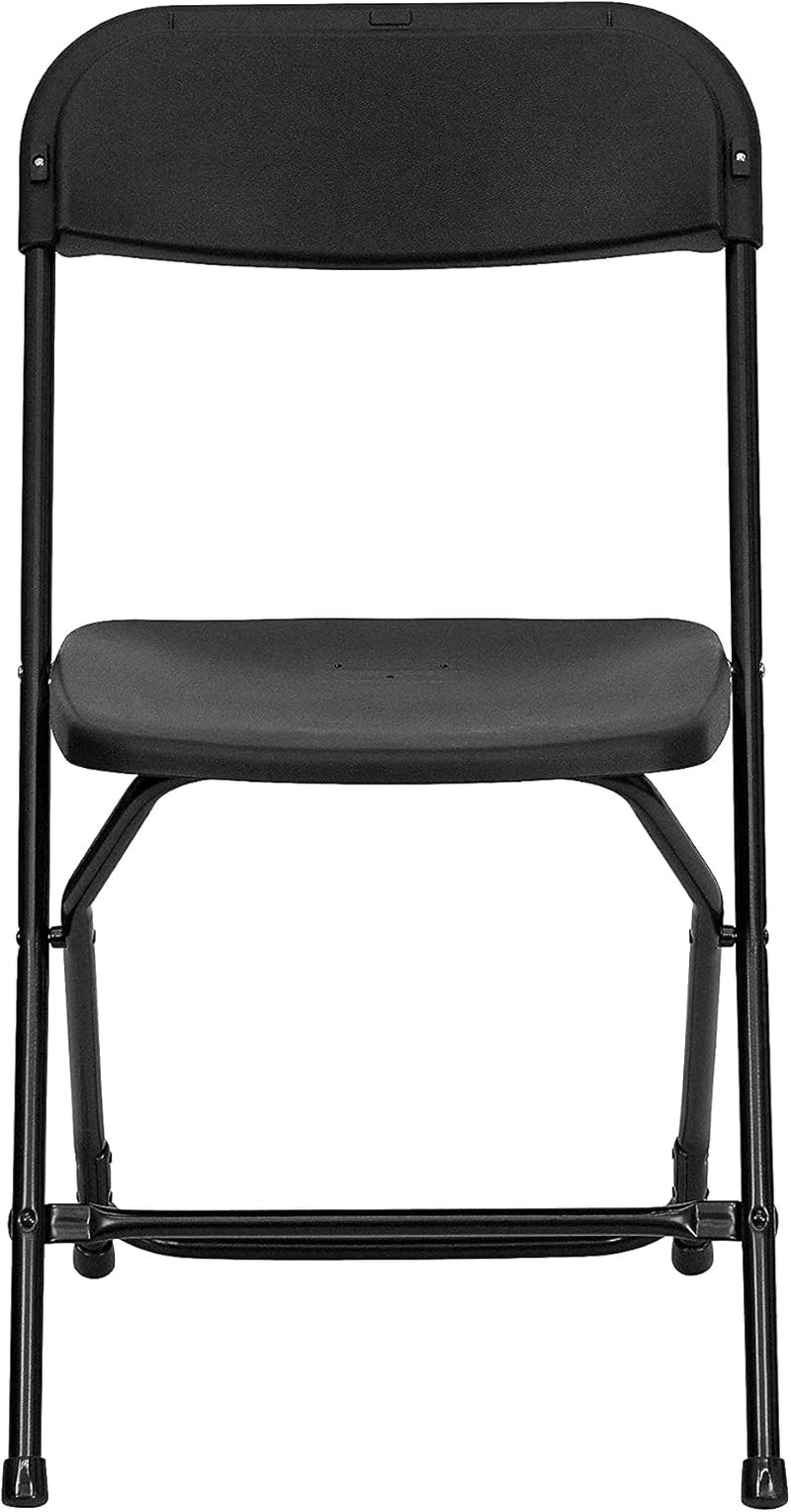 Hercules Series Plastic Folding Chair - Black - 650LB Weight Capacity Comfortable Event Chair - Lightweight Folding Chair