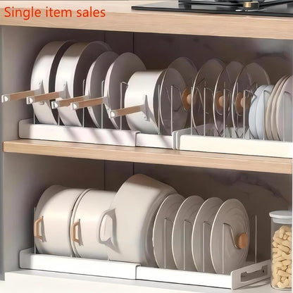 Kitchen Pot Organization Storage Rack, Adjustable Kitchen Pot Lid Organizer Storage Rack, Multifunctional Stainless Expandable Kitchen Storage Organizer, Kitchen Gadgets, Kitchen Cabinet Organizers, Household Art Craft Supplies, Adjustable Standing Shelf