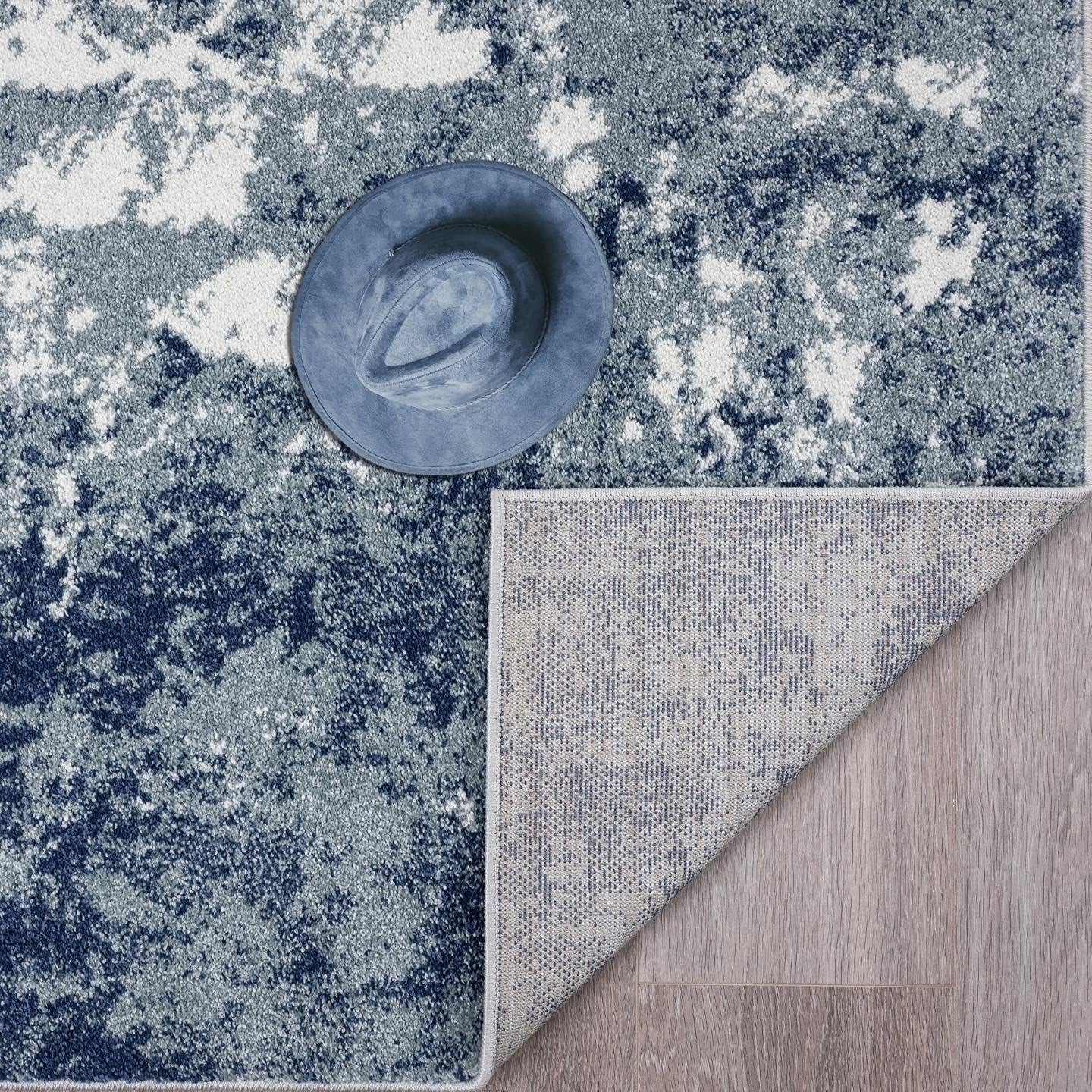 Abstract Modern Area Rug, Blue 6X9