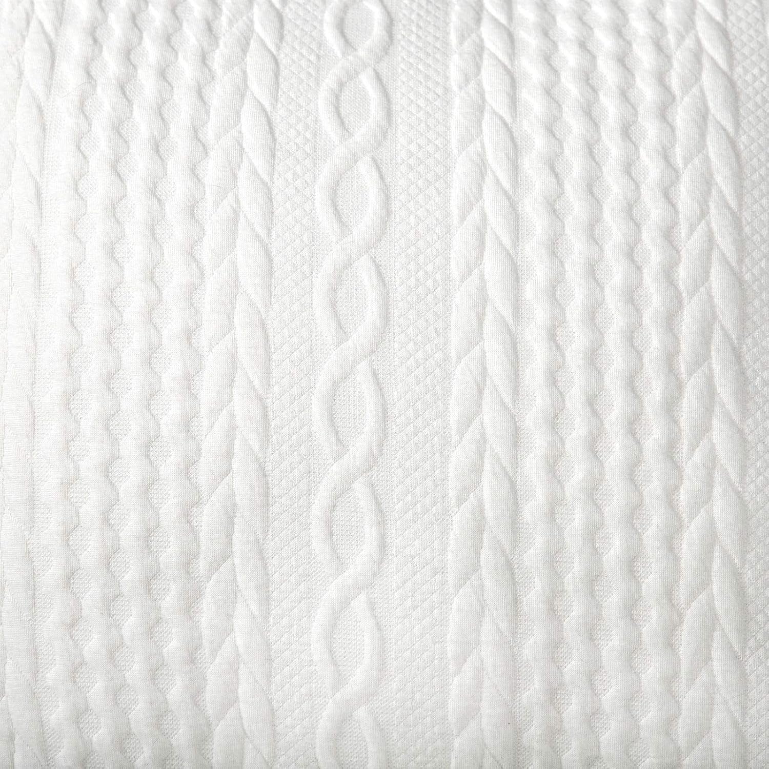 Pack of 2 Super Soft Decorative Throw Pillow Covers Square Cushion Cases Pillowcases for Couch Sofa Bedroom Car Modern Embossed Patterned,24 X 24 Inch,White