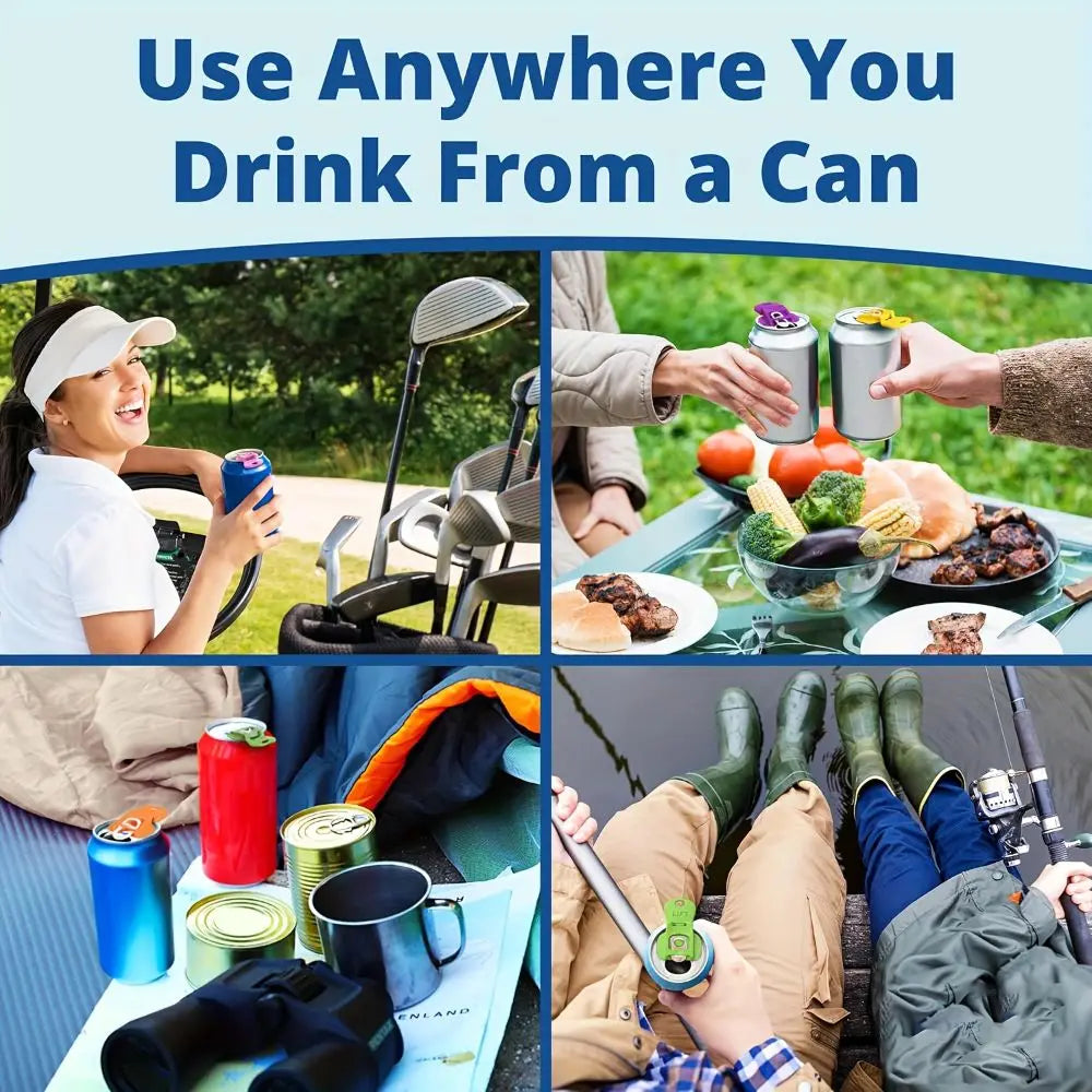 1/6/12Pcs Colorful Reusable Easy Can Opener Effortless Dustproof Drink Protector Convenient Practical Camping Accessories Beer