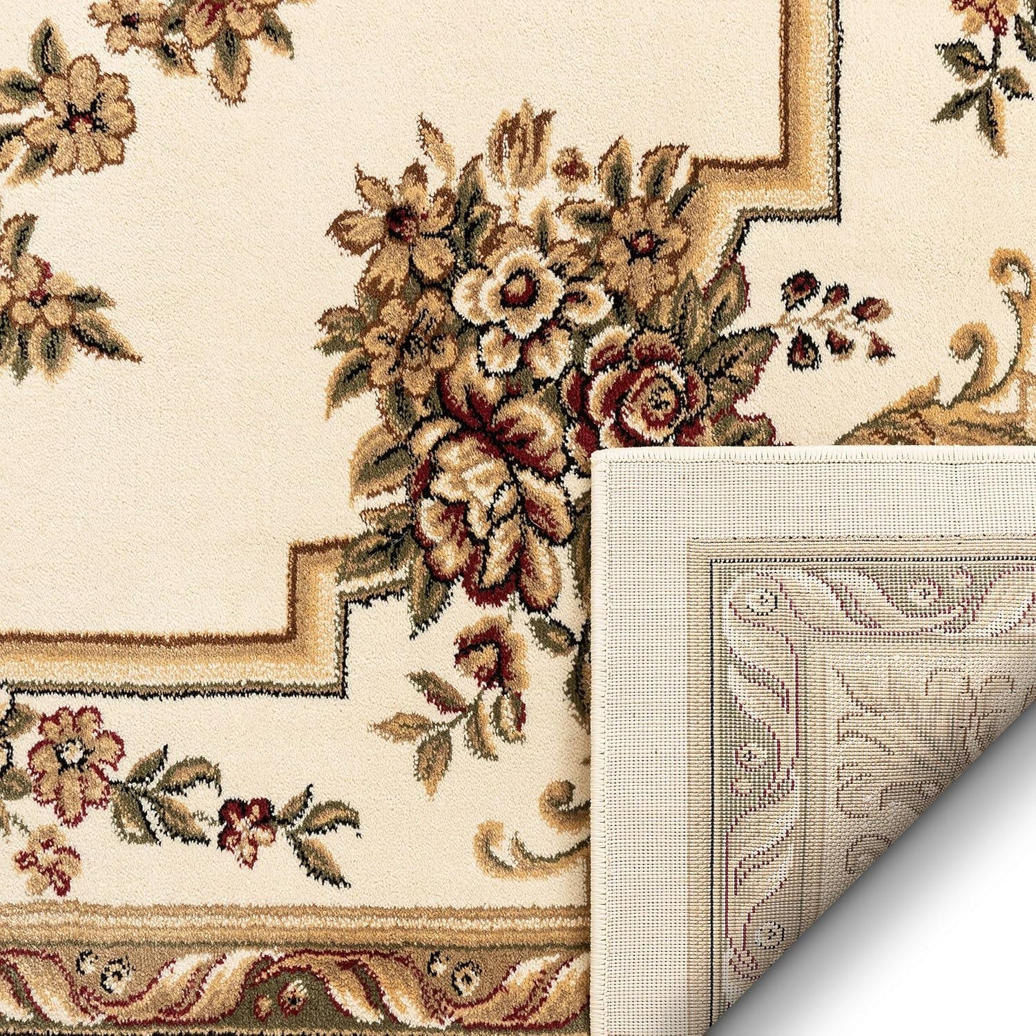 Timeless Collection Le Petit Palais Ivory 2X7 Runner Luxurious Traditional French Medallion Oriental Area Rug Perfect for Living Room Bedroom or Dining Room Easy-To-Clean Durable Design