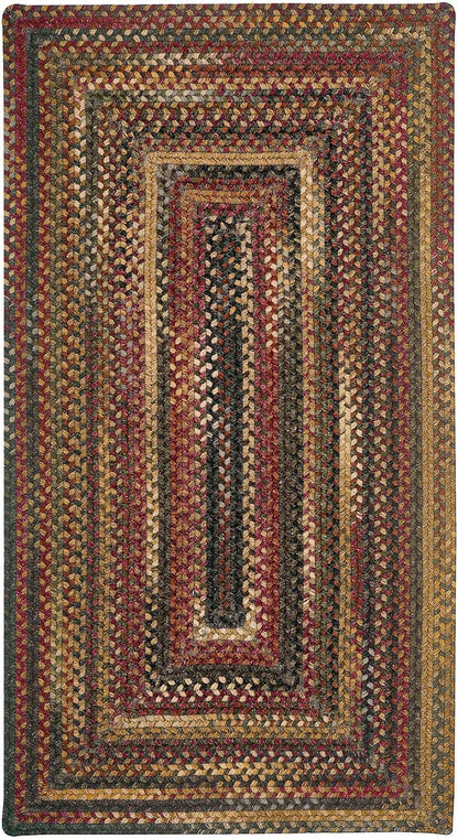 American Heritage Woodstone 4' 0" X 6' 0" Concentric Rectangle Braided Rug