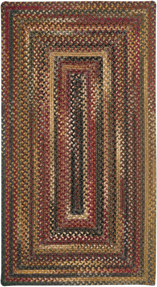 American Heritage Woodstone 3' 0" X 5' 0" Concentric Rectangle Braided Rug