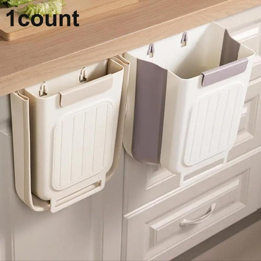 Foldable Kitchen Trash Can, 1 Count Hanging Garbage Storage Bucket, Kitchen Bin, Space-Saving Kitchen Accessory for Home, Kitchen Waste