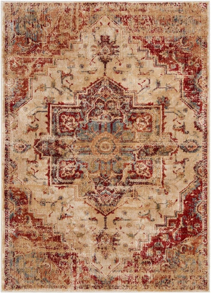 Vintage Moroccan Area Rug, Ivory 5X7