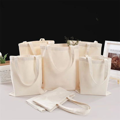 Large Capacity Canvas Shopping Bags DIY Painting Pattern Handbag Folding Eco-Friendly Cotton Tote Bags