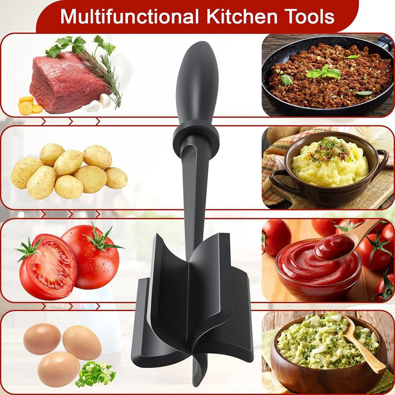 Handheld Meat Chopper, 1 Count Non-Stick Meat Mincer, Manual Hamburger Meat Masher, Kitchen Meat Utensils, Kitchen Utensils Tools, Kitchen Utensils Accessories, Kitchen Cooking Accessories, Multifunctional Kitchen Tool