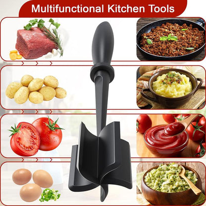 Handheld Meat Chopper, 1 Count Non-Stick Meat Mincer, Manual Hamburger Meat Masher, Kitchen Meat Utensils, Kitchen Utensils Tools, Kitchen Utensils Accessories, Kitchen Cooking Accessories, Multifunctional Kitchen Tool