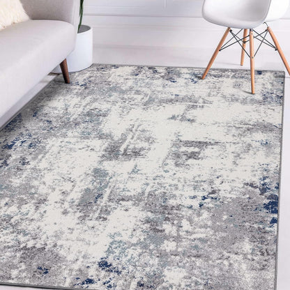 Hampstead Abstract Area Rug - Medium Pile, Modern Area Rug, Ivory / 8 X 10