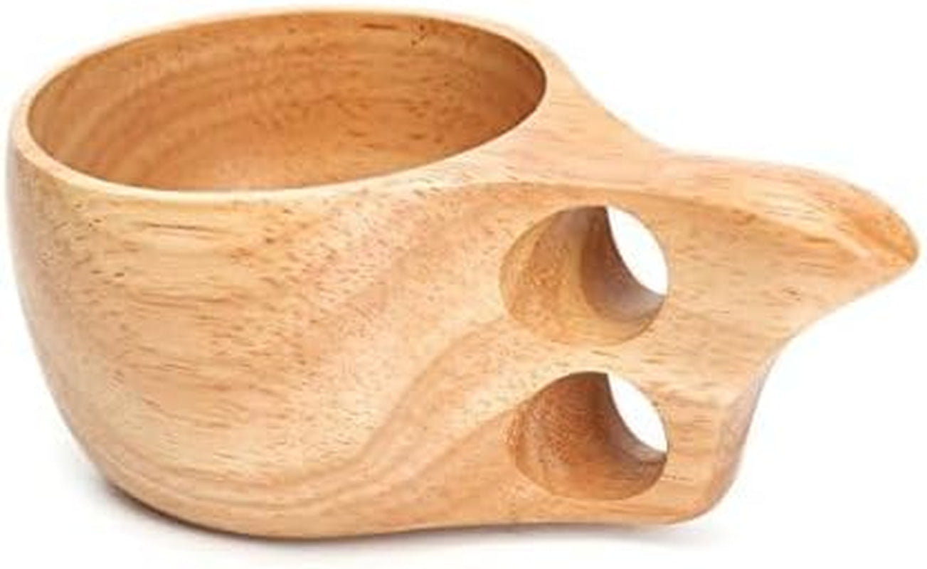 Mochiglory Wooden Mug Nordic Style Handmade Natural, Portable Wooden Drinking Cup for Coffee, Tea and Milk