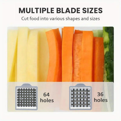 Manual French Fry Cutter with 2 Blades,Stainless Steel Potato Slicer for Fries,Carrots & Cucumbers, Kitchen Air Fryer Mate,Perfect Fruit Vegetable Slicer