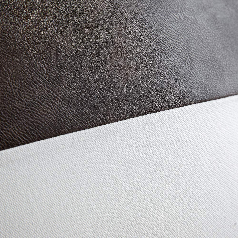Leather Throw Pillow Covers, Set of 2 Modern Leather/Cotton Decorative Pillowcases for Home Decor Bedroom Living Room Couch Bed Sofa, 12X20 Inch, Dark-Brown and White