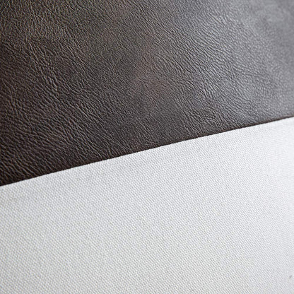 Leather Throw Pillow Covers, Set of 2 Modern Leather/Cotton Decorative Pillowcases for Home Decor Bedroom Living Room Couch Bed Sofa, 12X20 Inch, Dark-Brown and White