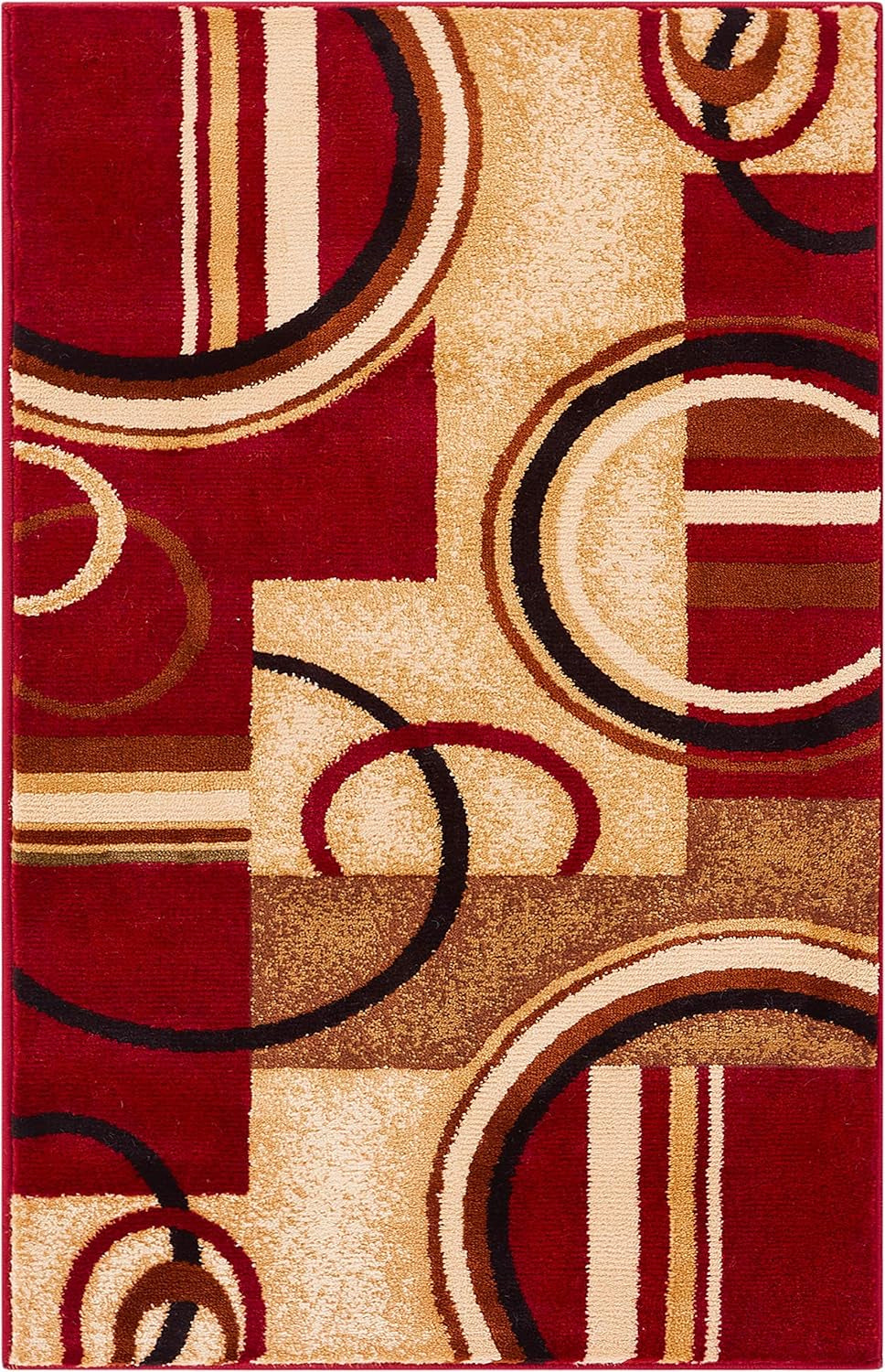 Barclay Arcs & Shapes Red Modern Geometric Area Rug 2'3" X 3'11"