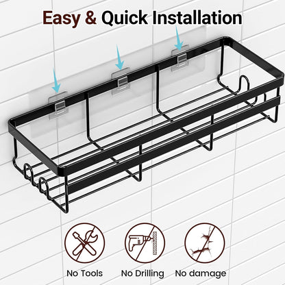 Shower Caddies 2 Pack - Adhesive Hanging Shower Shelf - Bathroom Organizers and Storage, No Drilling Stainless Shower Shelves for Home Decor, Bathroom Accessories