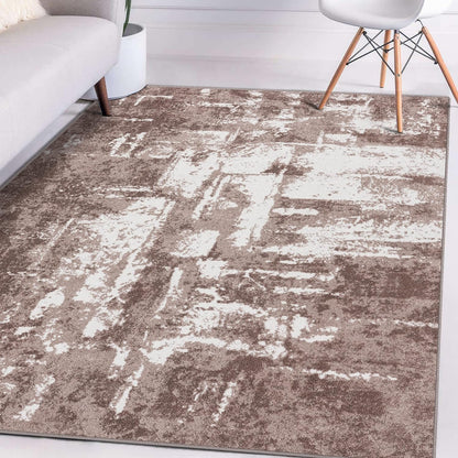 Hampstead Abstract Area Rug - Medium Pile, Modern Area Rug, Beige / 8 X 10